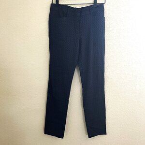 Mario Serrani Navy & Black Diamond Print Pants Size 4
